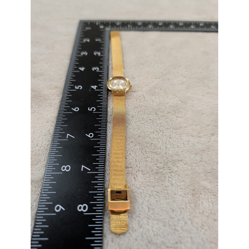 Skagen Leonora Gold Mesh Watch Mother of Pearl Crystal Dial SKW2166 25mm - Picture 8 of 9